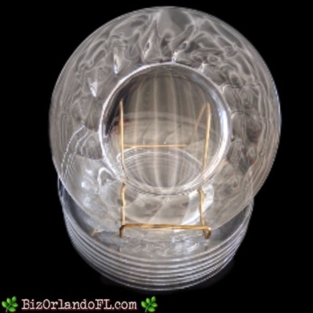 VINTAGE: Twist Clear Luncheon Plates (No Trim) by Imperial Glass-Ohio (Set of 8)